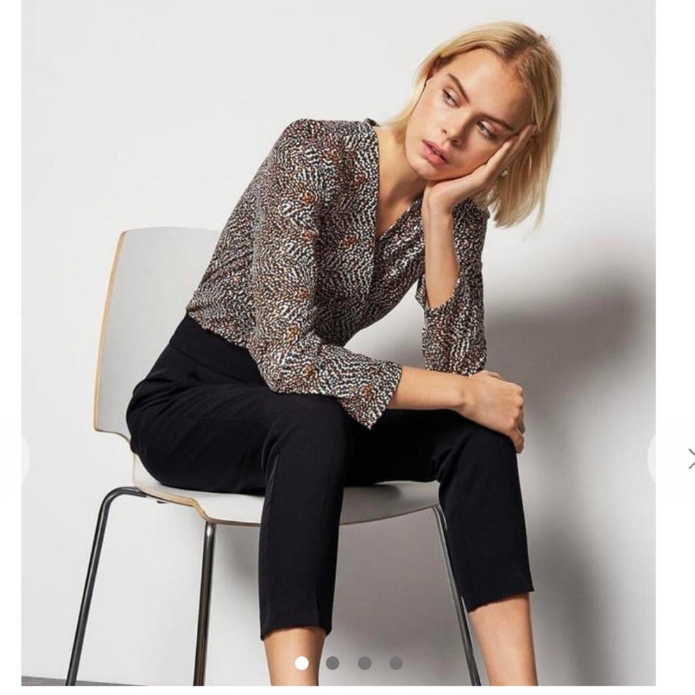 Karen Millen Printed Wrap Blouse - Animal Print
